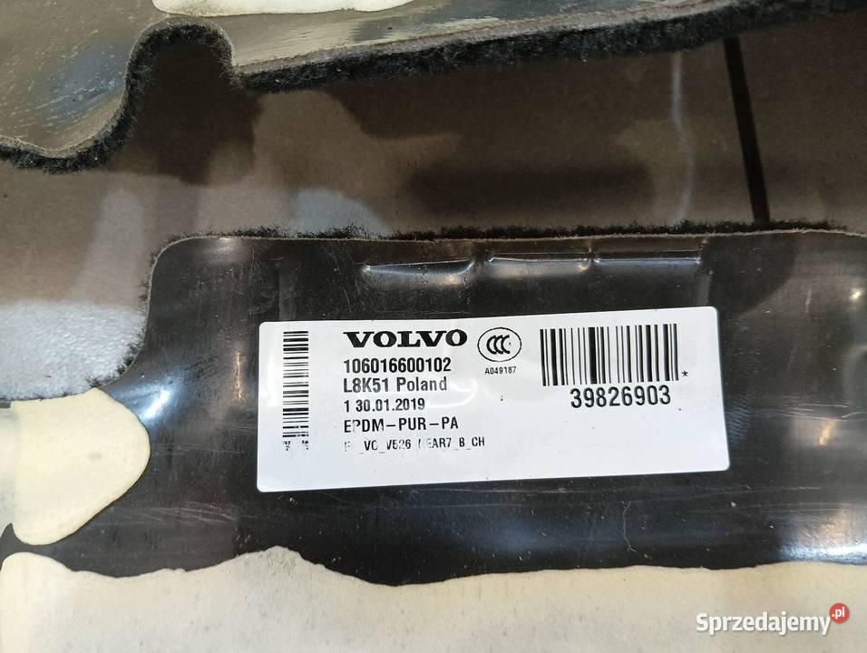 WYKŁADZINA WNĘTRZA DYWAN Volvo XC 90 II 2015 Rok produkcji 2019
