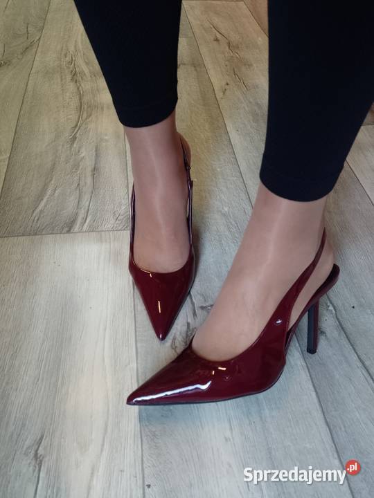 39 Bordowe Burgundowe czółenka wieczorowe z Kraków