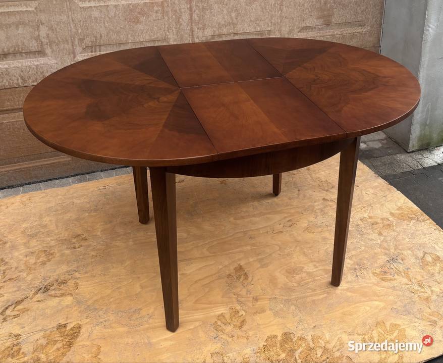 Stół Okrągły Orzech 100 Art Deco Rozkładany Meble mazowieckie Warszawa