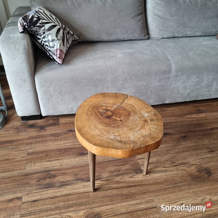 stolik kawowy plaster pnia lite drewno wys40