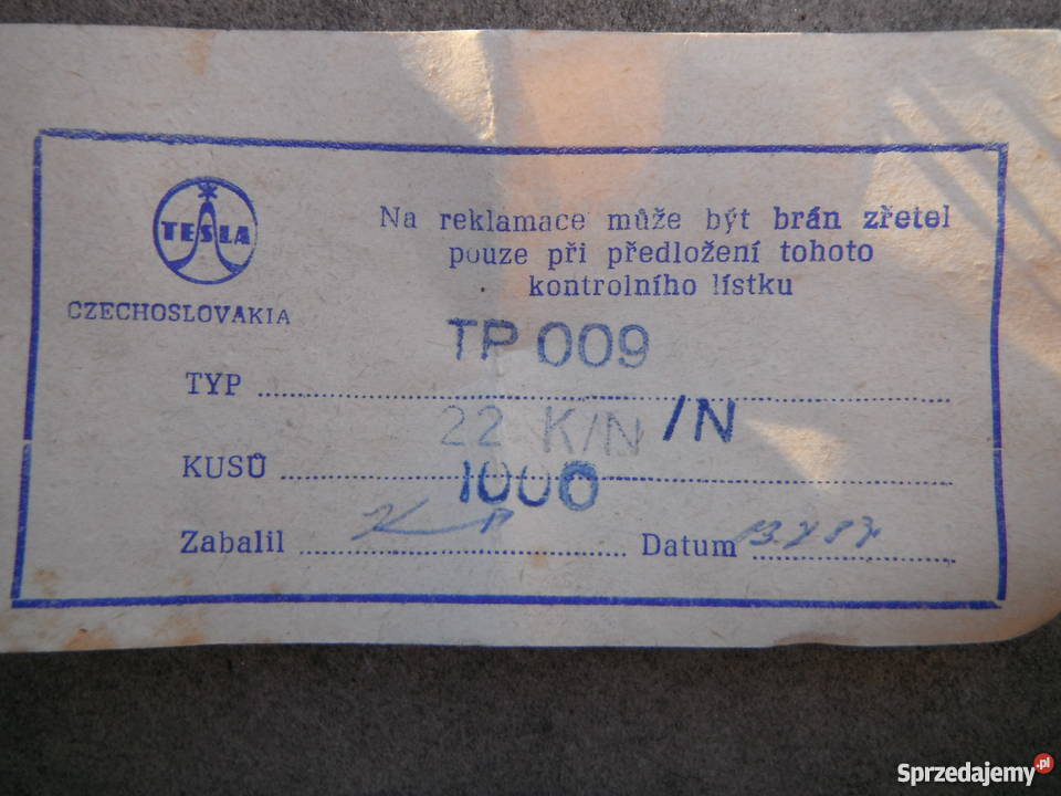 Potencjometr Tesla TP009 22KNN Nowe 22k Chlewiska