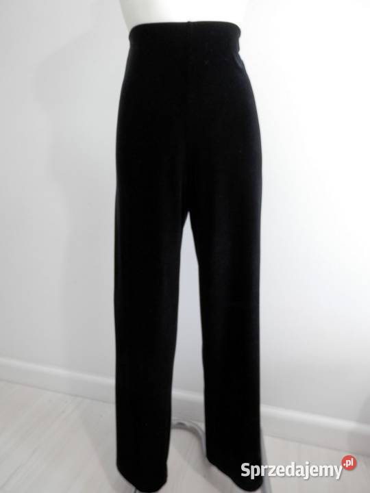 Spodnie Aksamitne Czarne Wizytowe Wieczorowe Odzież damska Łomża sprzedam