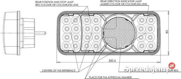 Lampa tylna zespolona LED prostokątna 1224V Kamionna