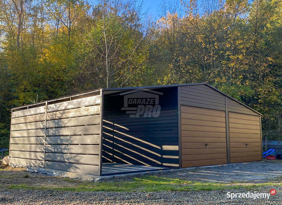 Garaż blaszany 6x6m wiata 3m 2x Brama małopolskie Wieliczka