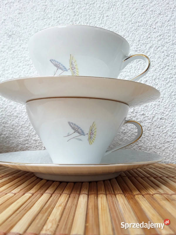 Porcelana Breuther Bavaria 4 filiżanki ze Filiżanki i spodki