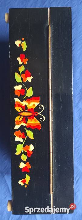Pudełko ozdobne drewniane motyl kwiat ZSRR CCCP Rękodzieło Warszawa