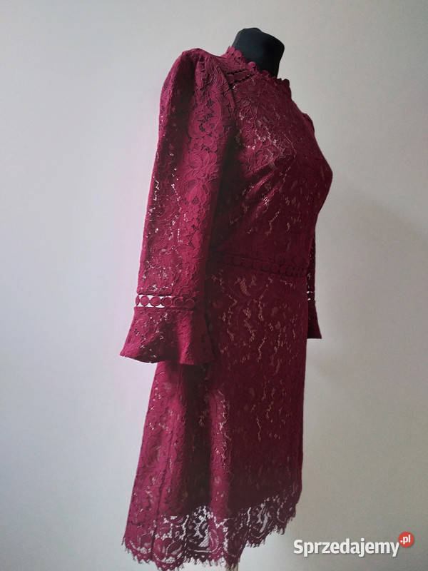 Sukienka z koronki bordowa burgundowa rozmiar Kielce
