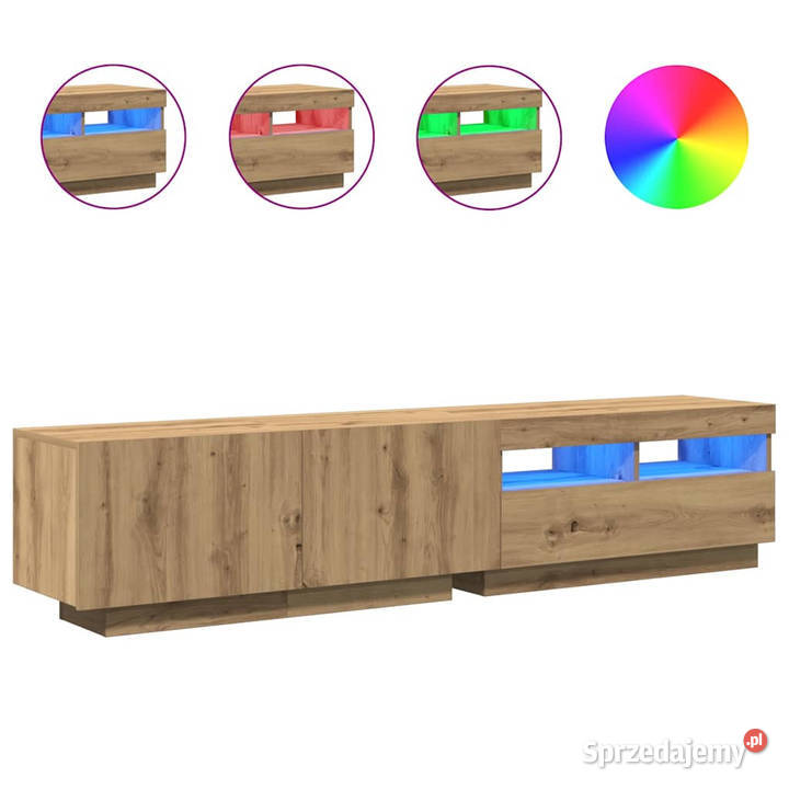 Szafka pod TV z oświetleniem LED dąb artisan Warszawa