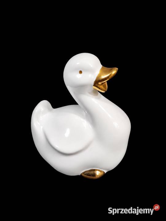 Ceramiczna Figurka Kaczka ze Złotym Dziobem Figurki i rzeźby Poddębice
