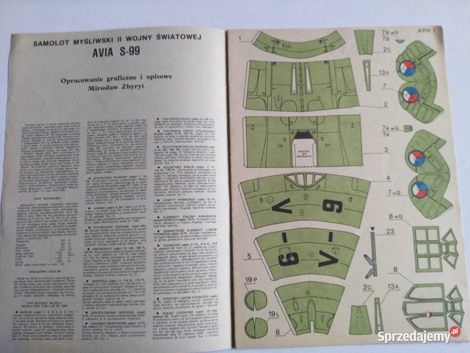 Model kartonowy Samolot myśliwski II wojny Modelarstwo Kolekcje śląskie