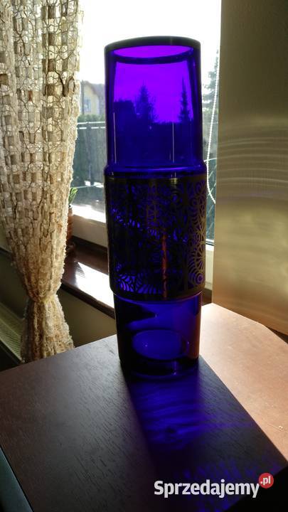 Wazon niebieskie szkło i stal nierdzewna kujawsko-pomorskie Bydgoszcz