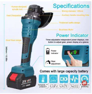 Szlifierka kątowa akumulatorowa 125 mm M14 Szlifierki i polerki podkarpackie Dubiecko