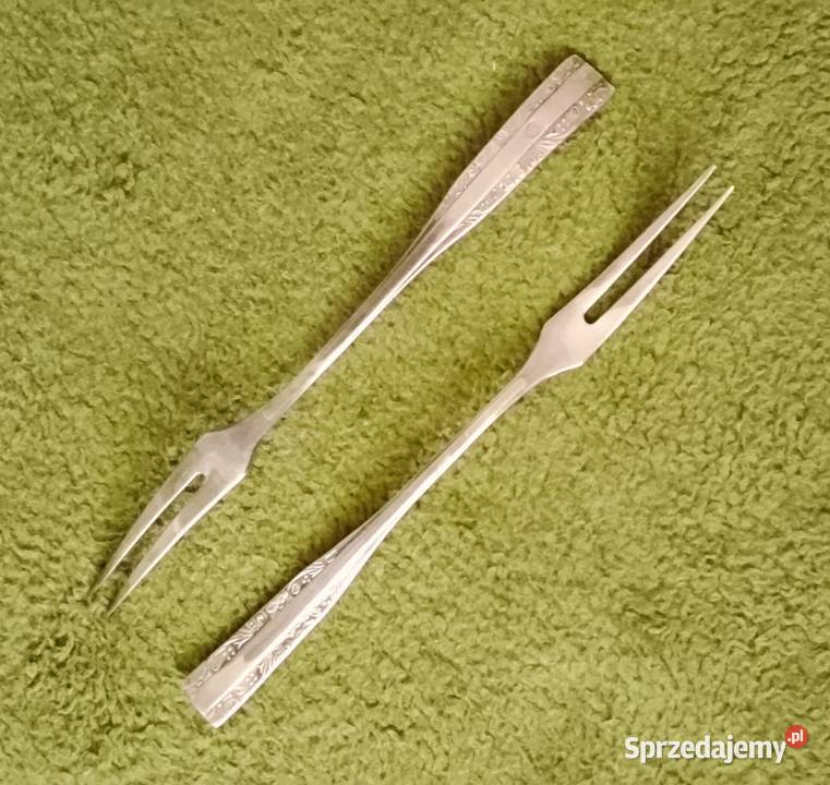 2 posrebrzane widelce do wędlin firmy HEFRA wzór Katowice