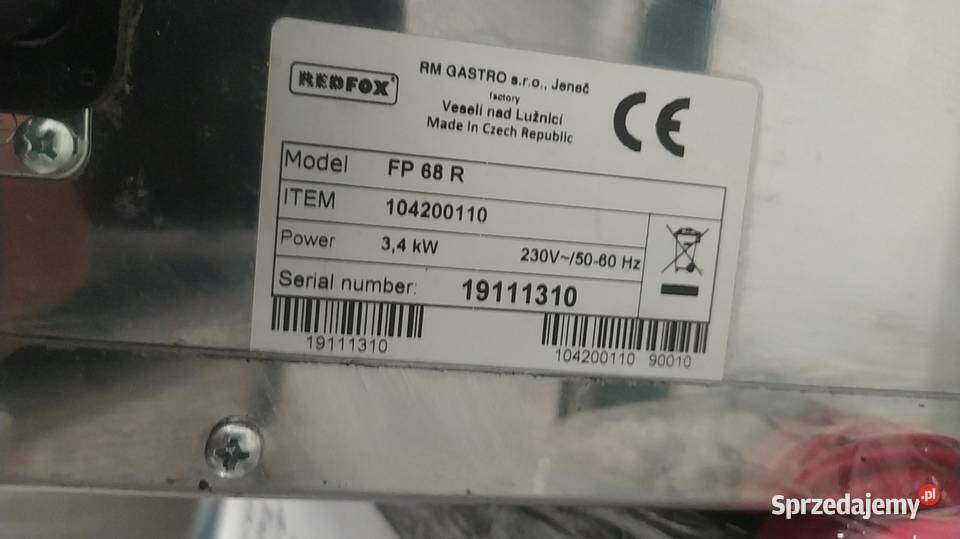 Piecyk do pizzy 2komorowy Redfox FP 68R dolnośląskie Wrocław sprzedam
