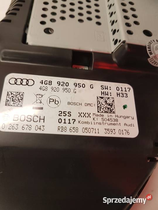 LICZNIK ZEGARY AUDI A6 C7 30 TDI 4G8920950G Przystajń