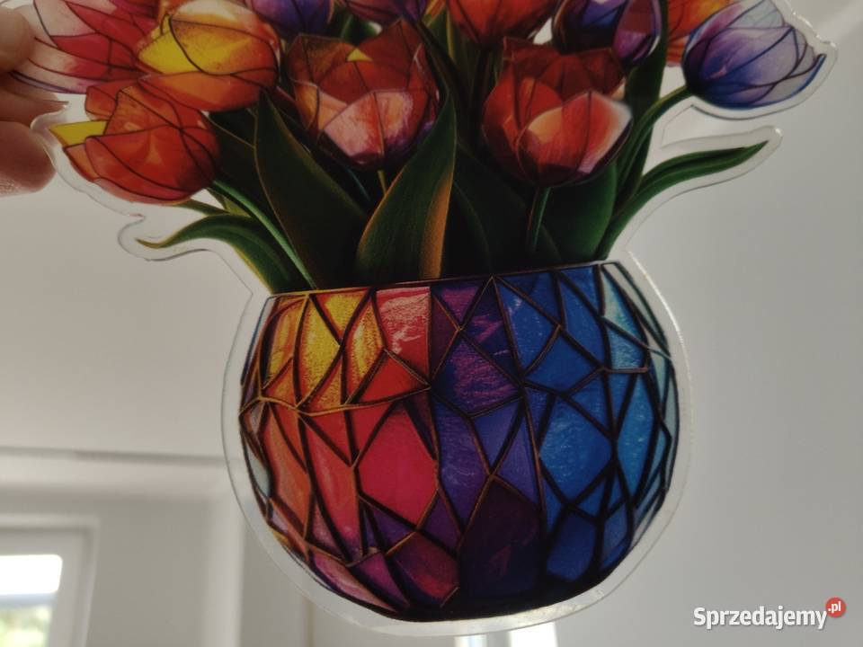 Nowy witraż witrażyk dekoracja okienna łapacz Płock