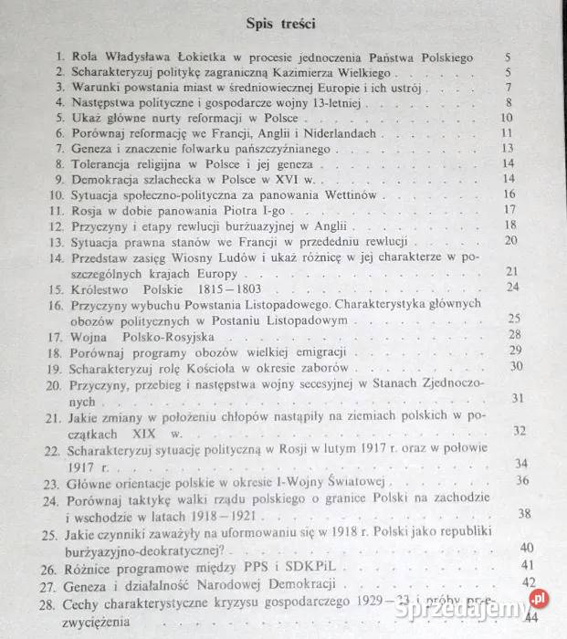 Matura z Historii Egzamin na studia Przemysław Chełm sprzedam