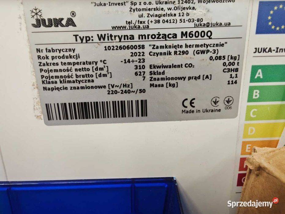 Witryna do lodów gałkowych JUKA M600Q 12 smaków Gastronomia Góra