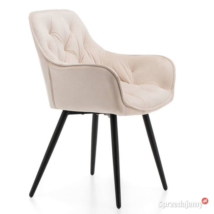Beżowe Krzesło Tapicerowane Siena Wysyłka 24H wielkopolskie Tarchały Małe