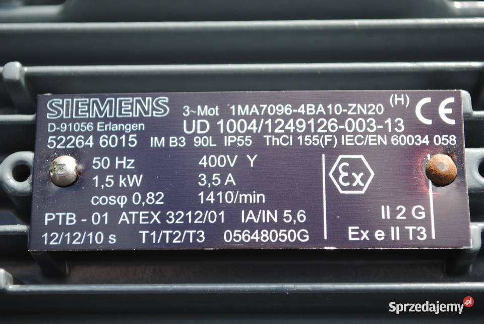 Silnik elektryczny 15kw 1410obrmin Firmy SIEMENS Kargowa