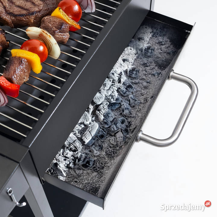 Duży grill węglowy ogrodowy ruszt z pokrywą Poznań