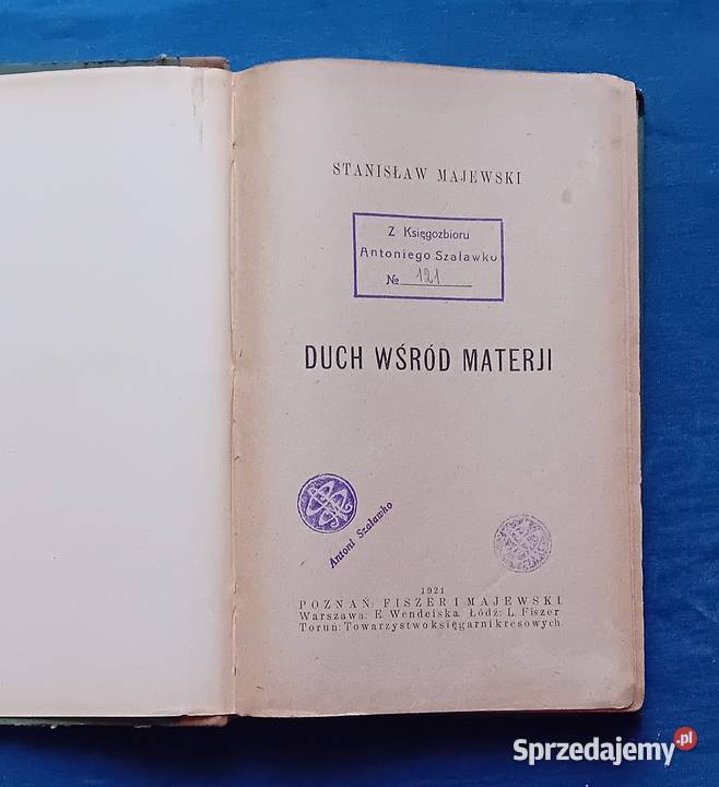 Stanisław Majewski Duch wśród materji Fiszer i Koźminek sprzedam