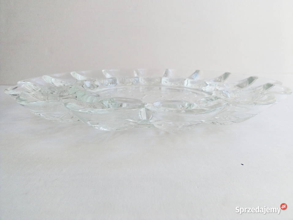 szklana patera na jajka Ząbkowice vintage PRL Częstochowa