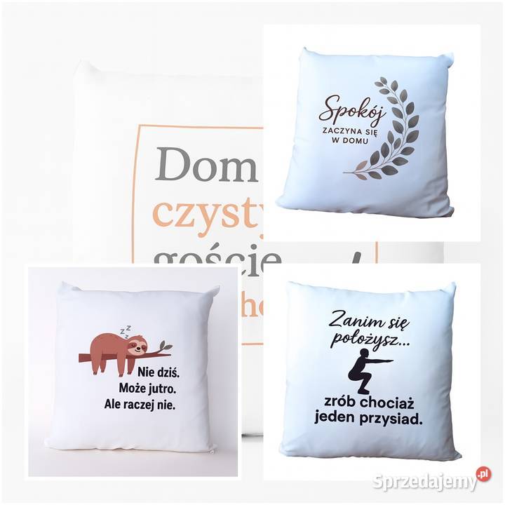 Poduszka z nadrukiem zabawny tekst 38x38 Idealna Dębna