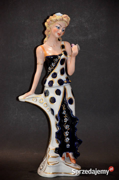 Porcelana Roceram figurka PAULA kobalt ok 41 wielkopolskie Środa Wielkopolska