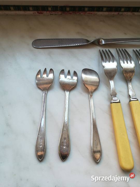 Komplet sztućce stare bakelit Choszczno