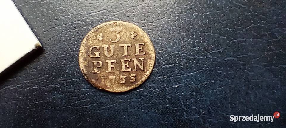 Stare monety 3 fenig 1735 Niemcy srebro