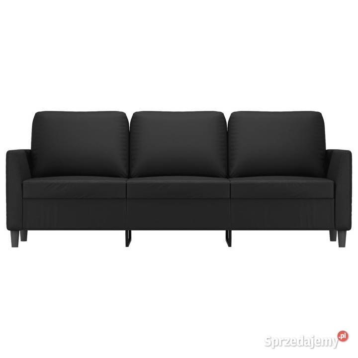 3osobowa sofa czarna 180 obita sztuczną skórą