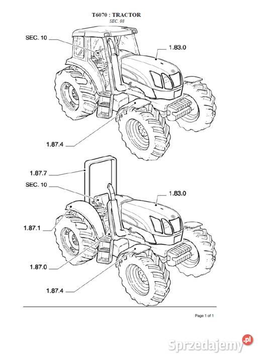 Holland T6070 katalog części Polsku 3500 stron Gdańsk