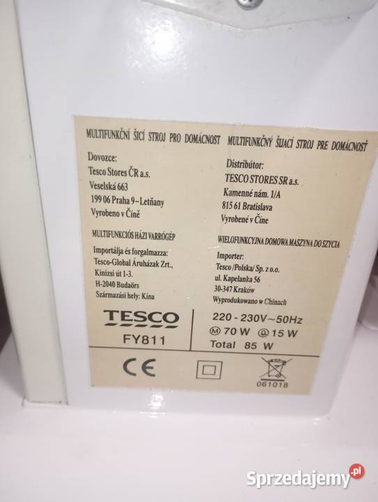 Maszyna do szycia Tesco FY811 LOMBARDi Rzeszów