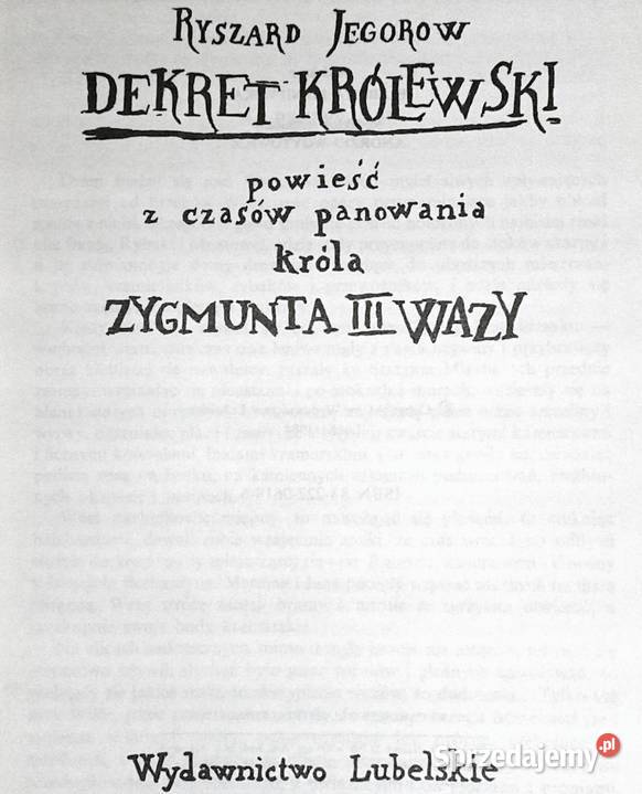 Dekret królewski Ryszard Jegorow Chełm sprzedam