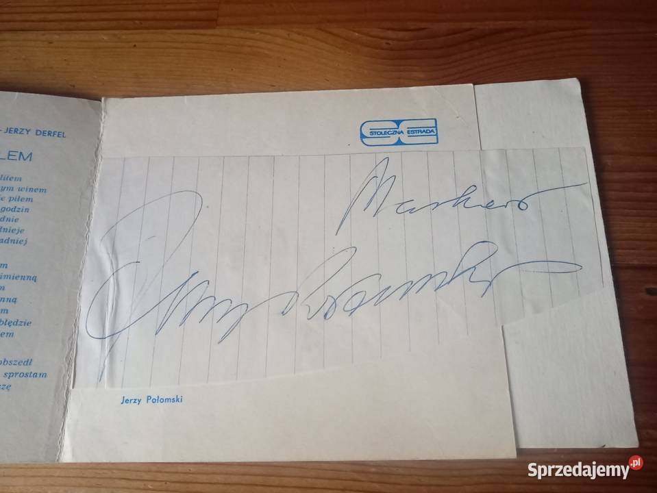 Sprzedam autograf Jerzy Połomski Bytom