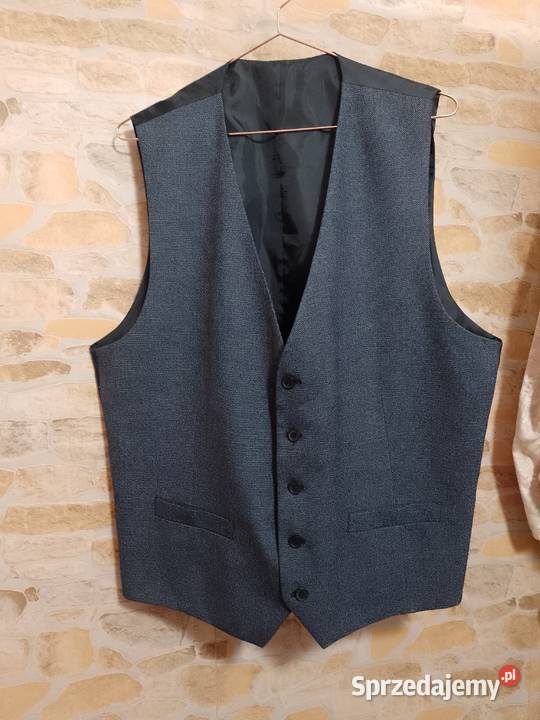 2XL3XL MOSSGranatowa kamizelka garniturowa z niebieski Kraków