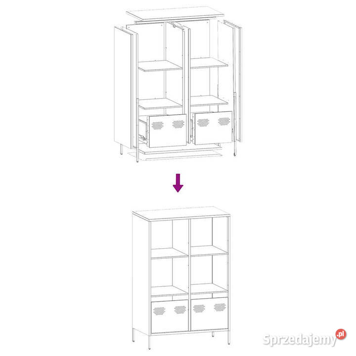 Szafka różowa 68x39x1035 stal WM851383 Pozostałe Warszawa