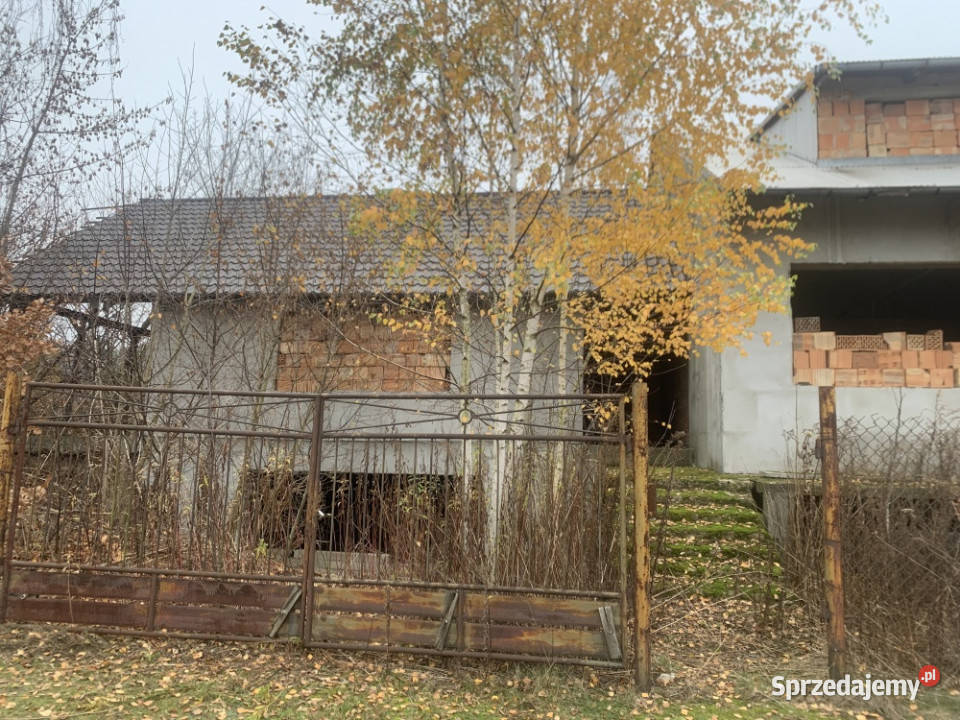 Dom w zabudowie bliźniaczej z dużą działką cegła Gołków