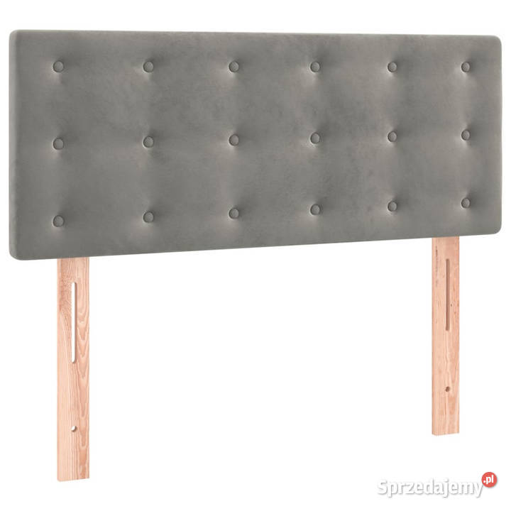 Łóżko kontynentalne z materacem i LED szare 100cm mazowieckie