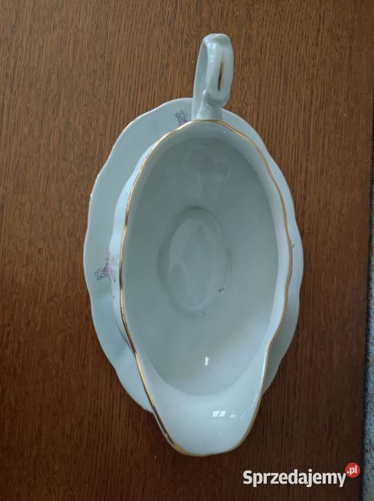 porcelanowa sosjerka złocenia Karolina Talerze i talerzyki Kielce