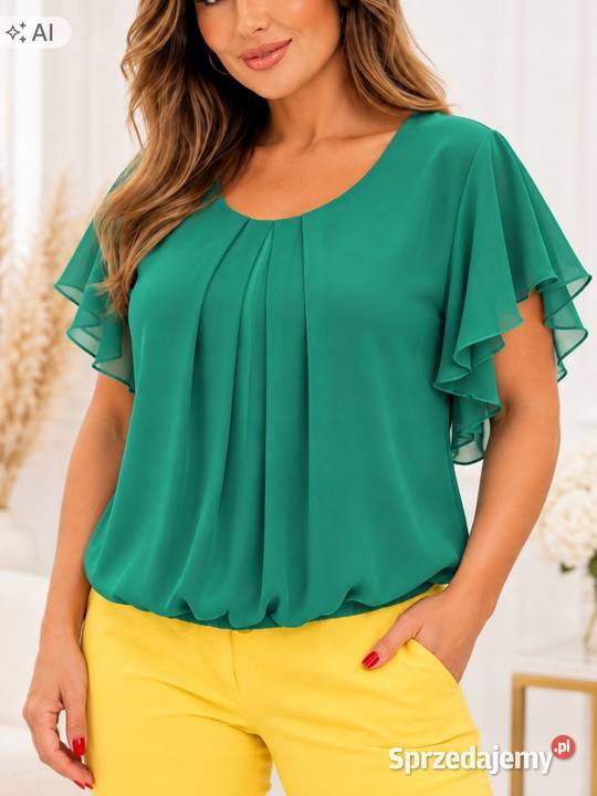 BLUZKA SZYFONOWA ROZMIAR PLUS SIZE BIUST 134 kolorowy Pątnów