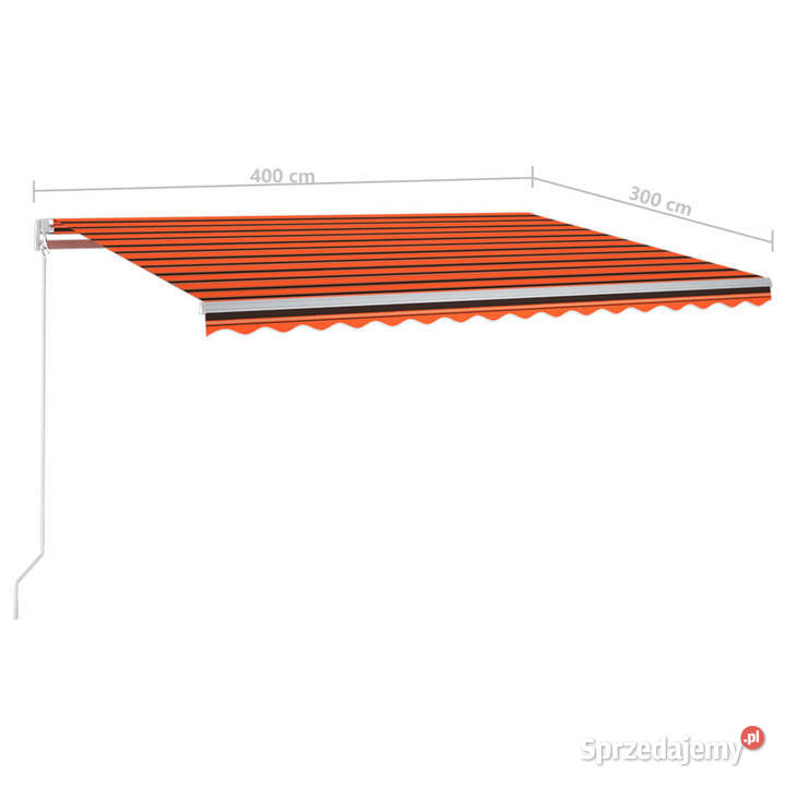 Automatycznie zwijana markiza ze słupkami 4x3 m
