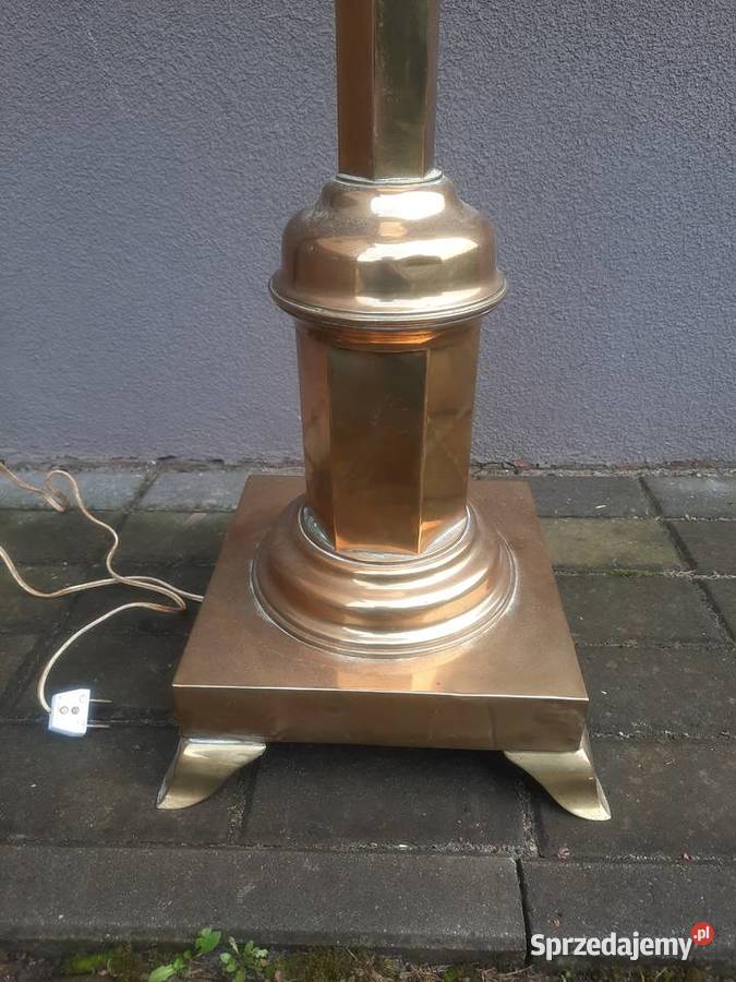 Duża secesyjna lampa stojąca podłogowa mosiądz pomorskie Tczew sprzedam
