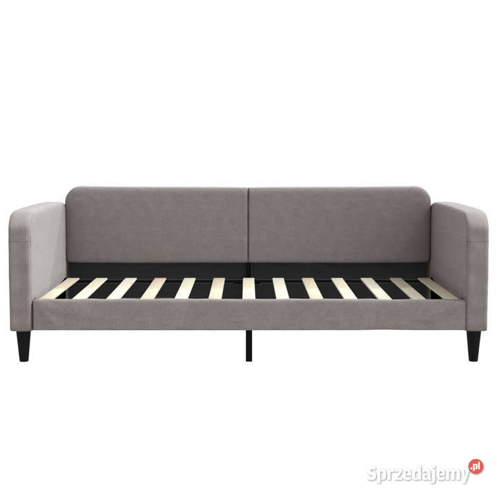 Sofa z funkcją spania kolor taupe obita tkaniną