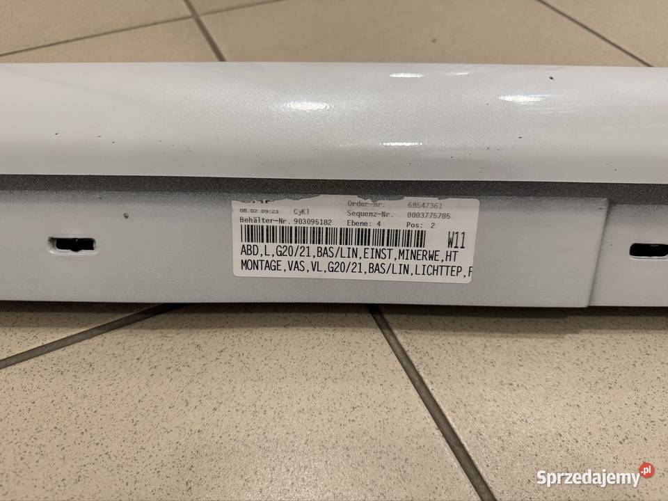 Próg lewy nakładka BMW 3 G20 Mineral White A96 Warszawa sprzedam