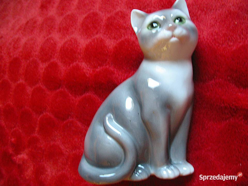 Kot szary Figurka ceramika 14 x 9 x 6 Siedlce sprzedam
