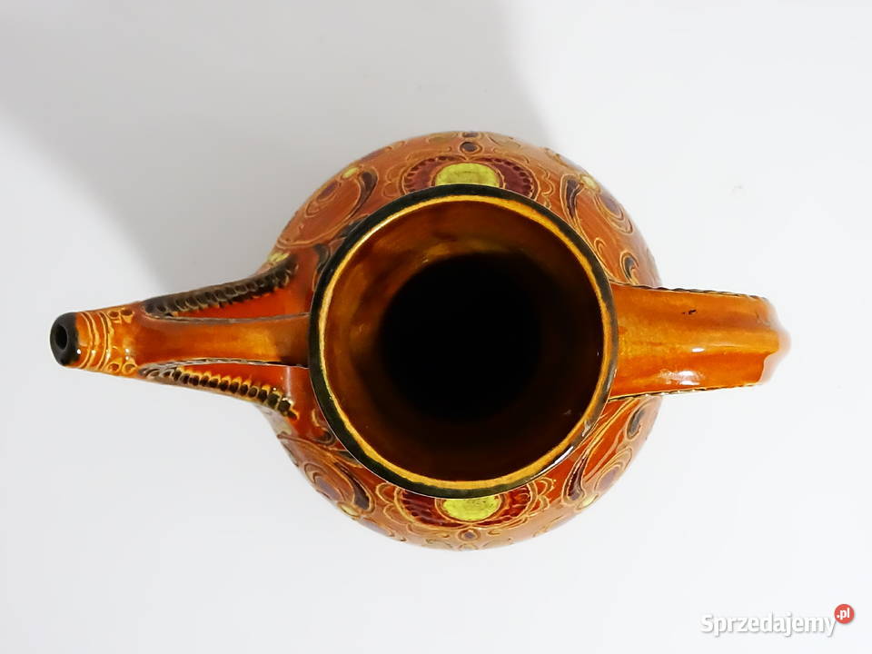 Dzbanek ceramiczny dekoracyjny ręcznie zdobiony