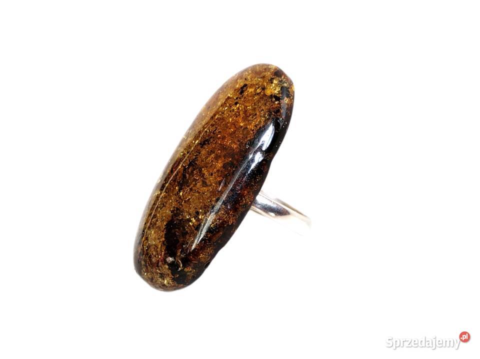 7564 Okazały Bursztynowy Kaboszon srebro Kędzierzyn-Koźle