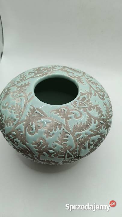 Wazon ceramiczny ornamentowy częściowo Porcelana i szkło Zamość